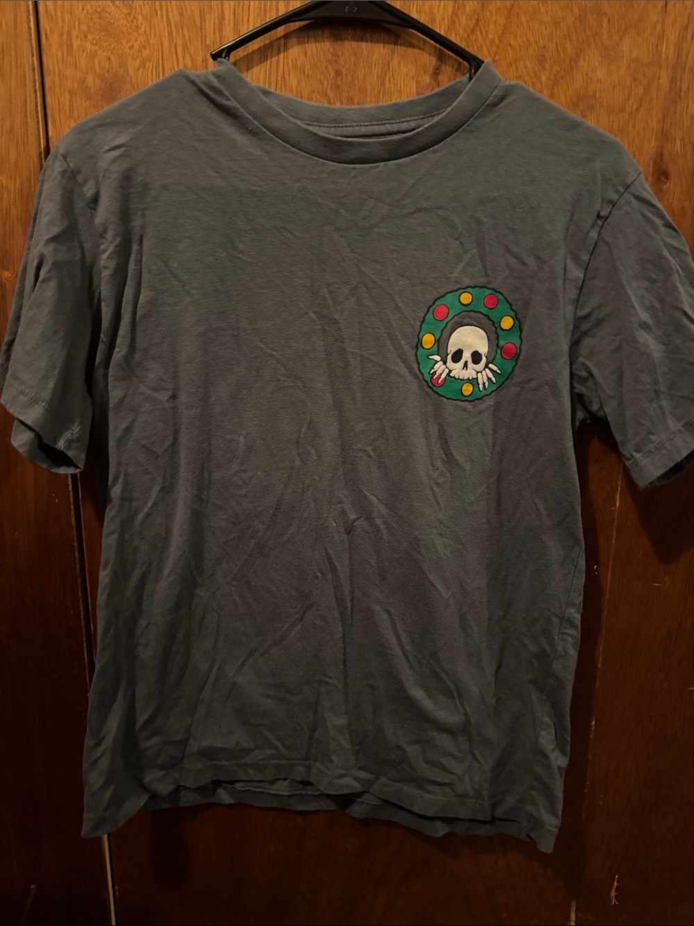 Eighty Eight Kids Short Sleeve Tee Gray with Multicolor Skull Patch